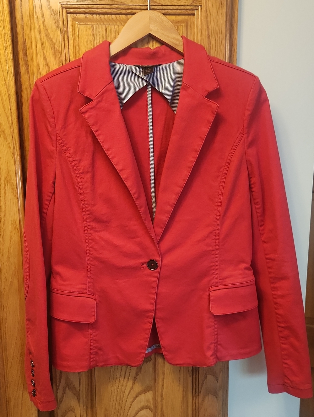 Evereve - Peyton Jensen Tailored Red Single-Button Blazer Jacket